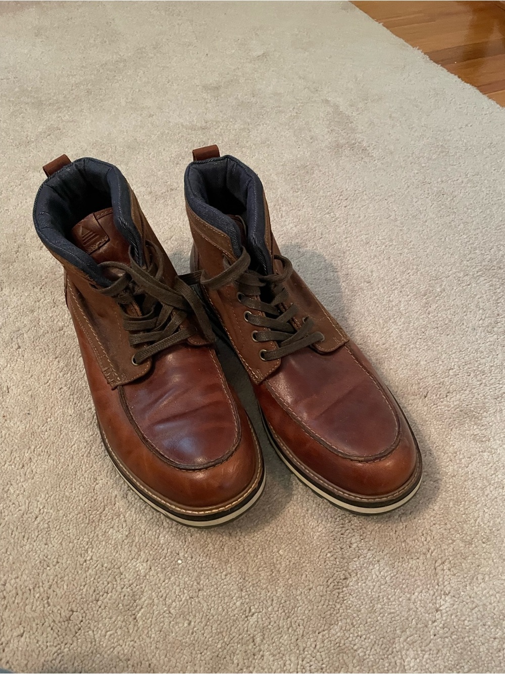 Aldo Men's Brown Leather Lace-Up Chukka Boots size 11